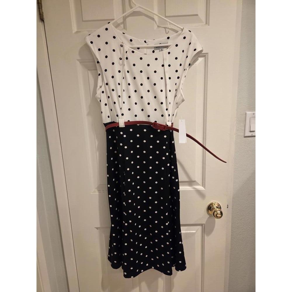 Shelby Palmer Polka Dot Sleeveless Dress with Belt size 12